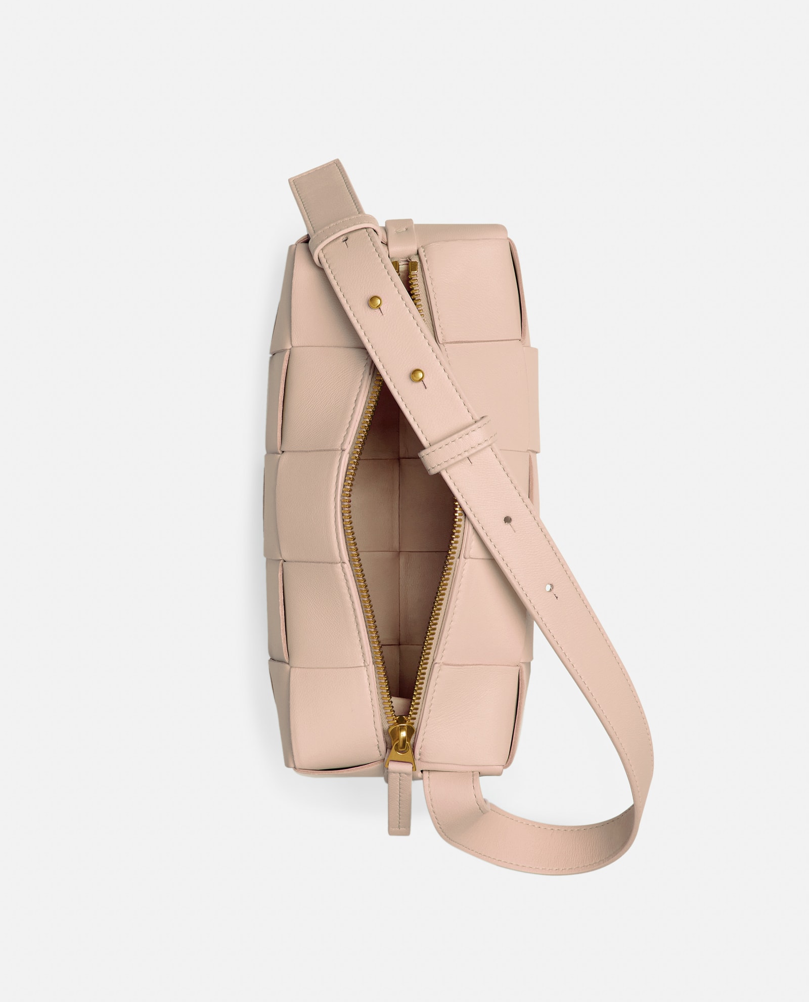 Shop Bottega Veneta Small Brick Cassette Leather Shoulder Bag In Pink