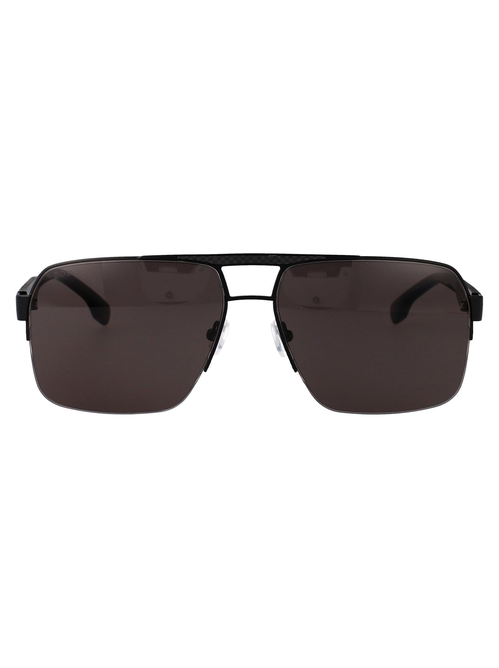 Hugo Boss Boss Matte Black Stainless Steel Sunglasses In Black