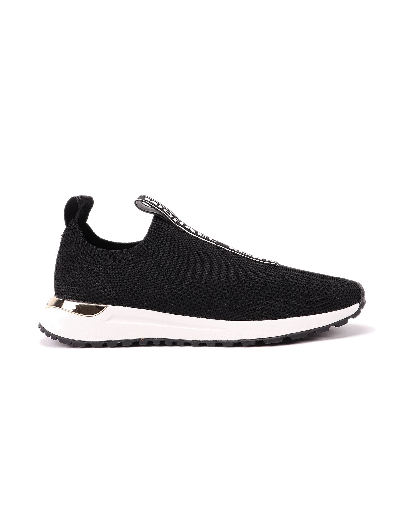 Michael Kors Bodie Logo Tape Mesh Slip-on Trainer In Black