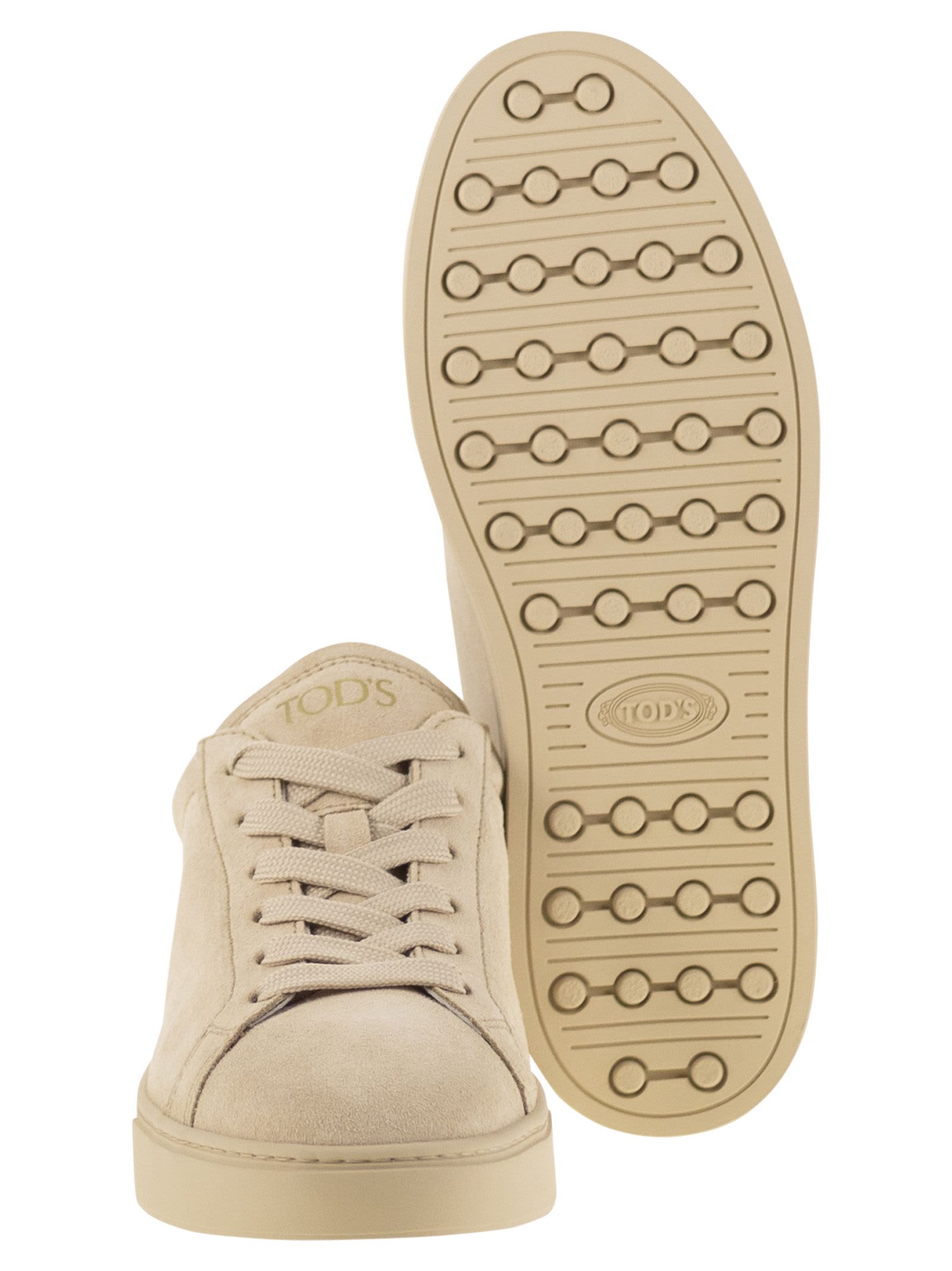 Tod's Suede Lace-up Sneakers In Neutral