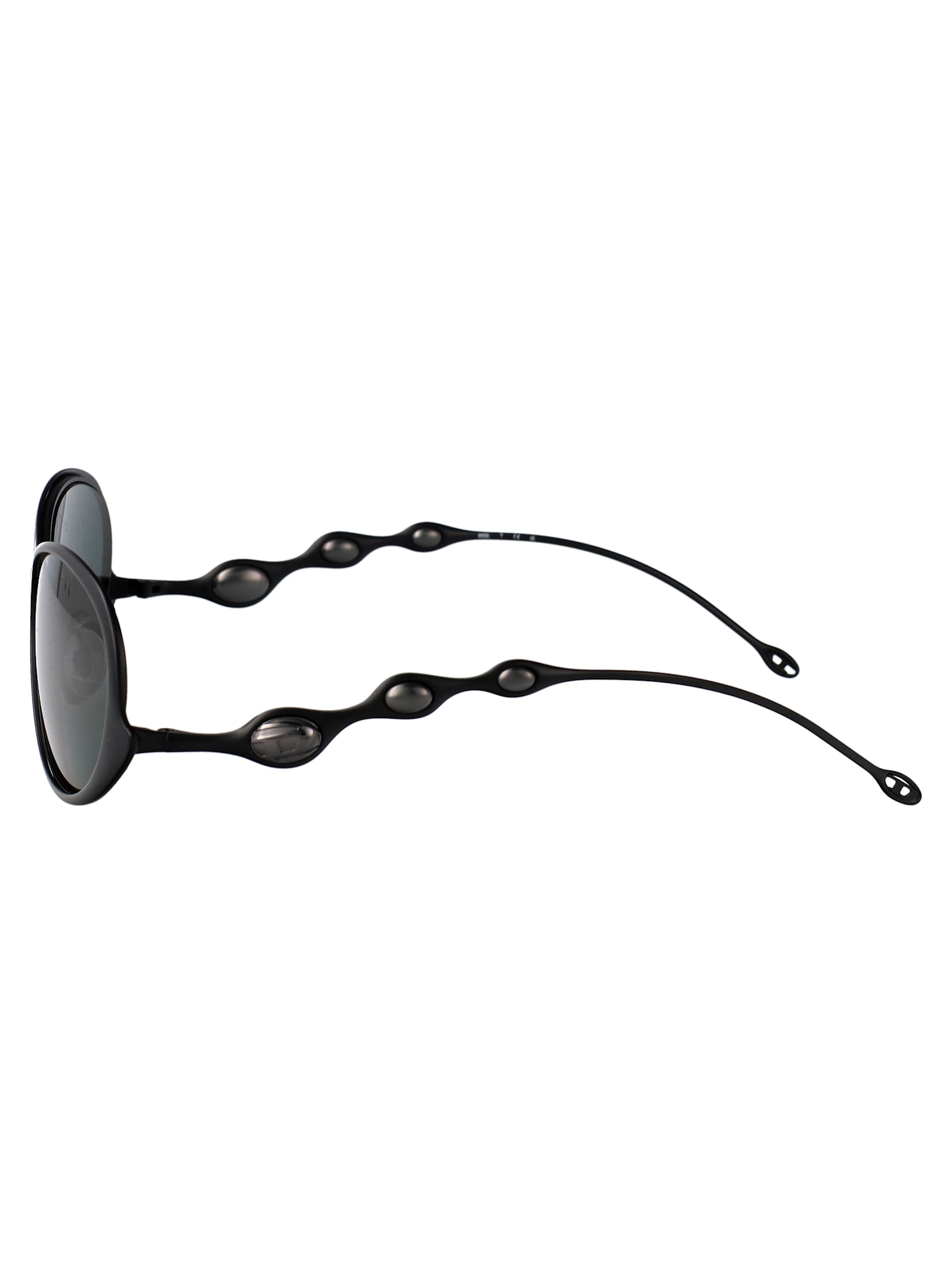 Diesel Powdre Matte Black Metal Sunglasses In Black
