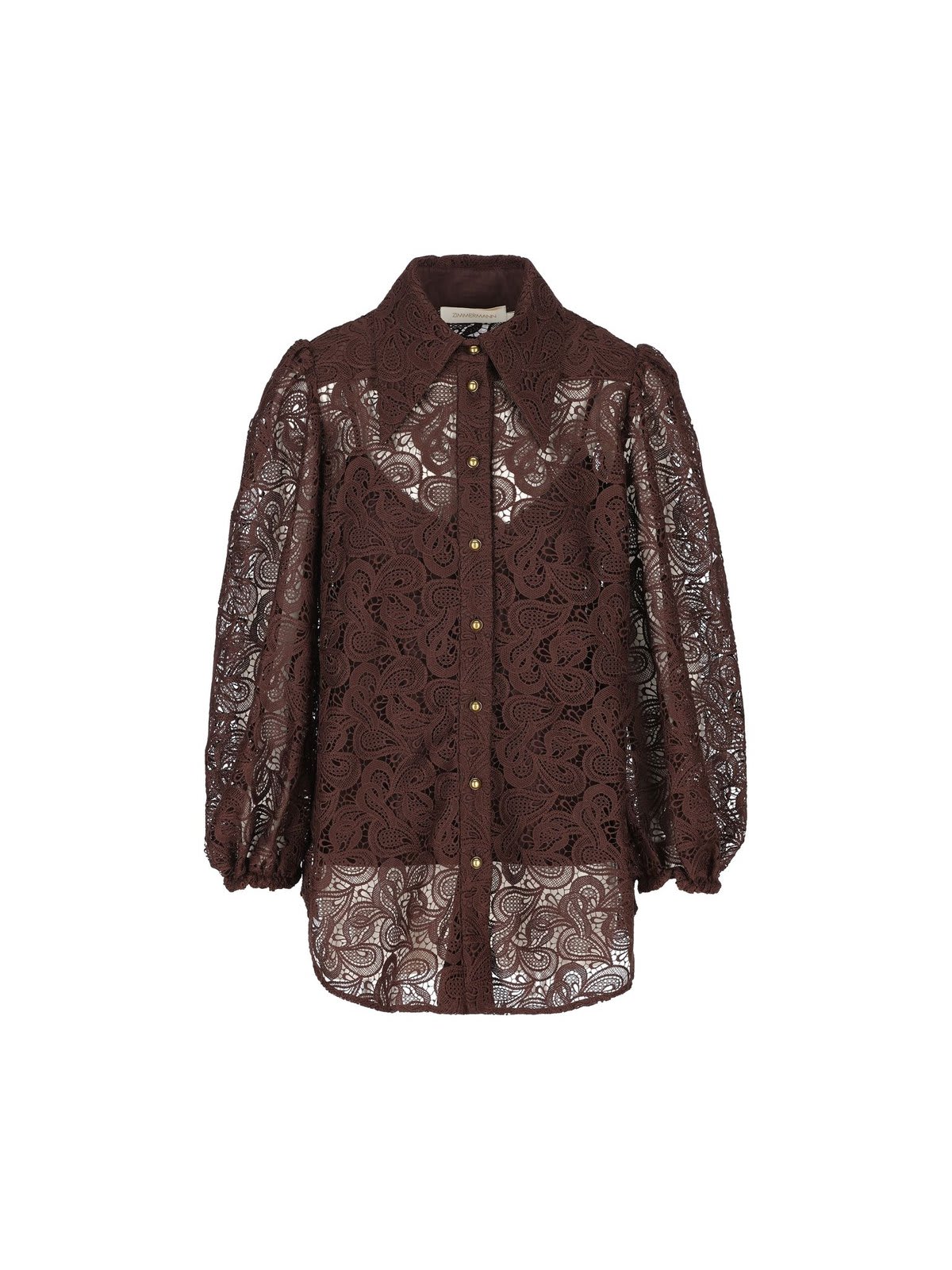 Shop Zimmermann Illustration Lace Blouse In Brown