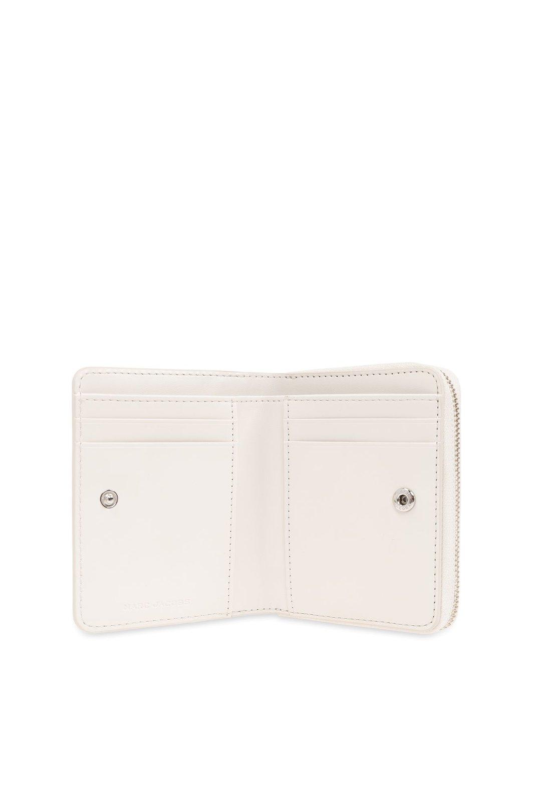 Shop Marc Jacobs Logo Printed Zipped Mini Compact Wallet In Cotton