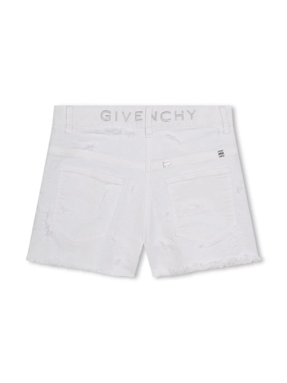 Shop Givenchy White Shorts With Worn Effect