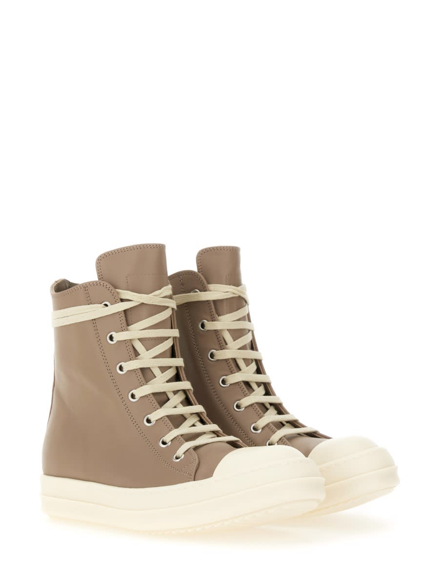 Rick Owens Hollywood High Top Sneakers Flesh And Milk In Neutral