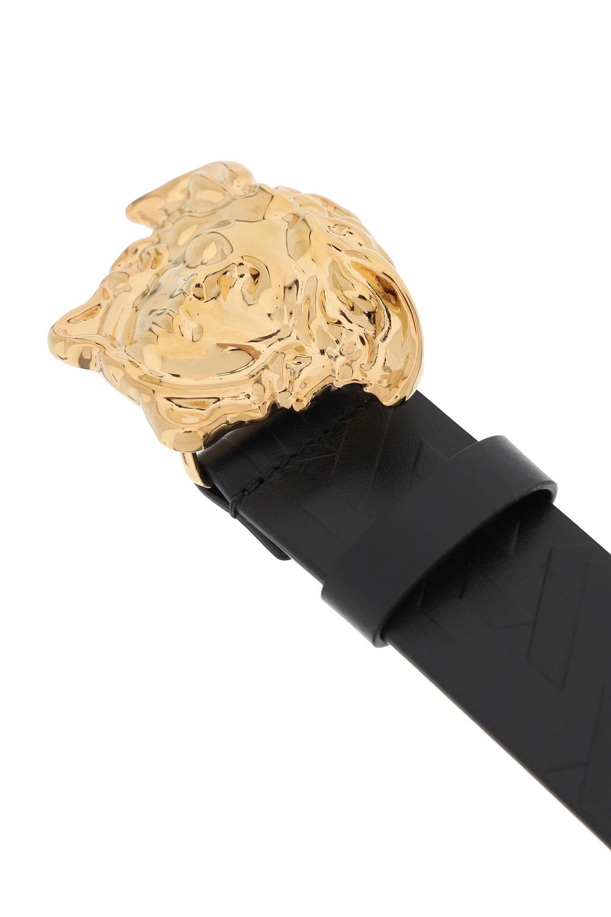 Shop Versace La Medusa Greca Belt In Black  Gold (black)