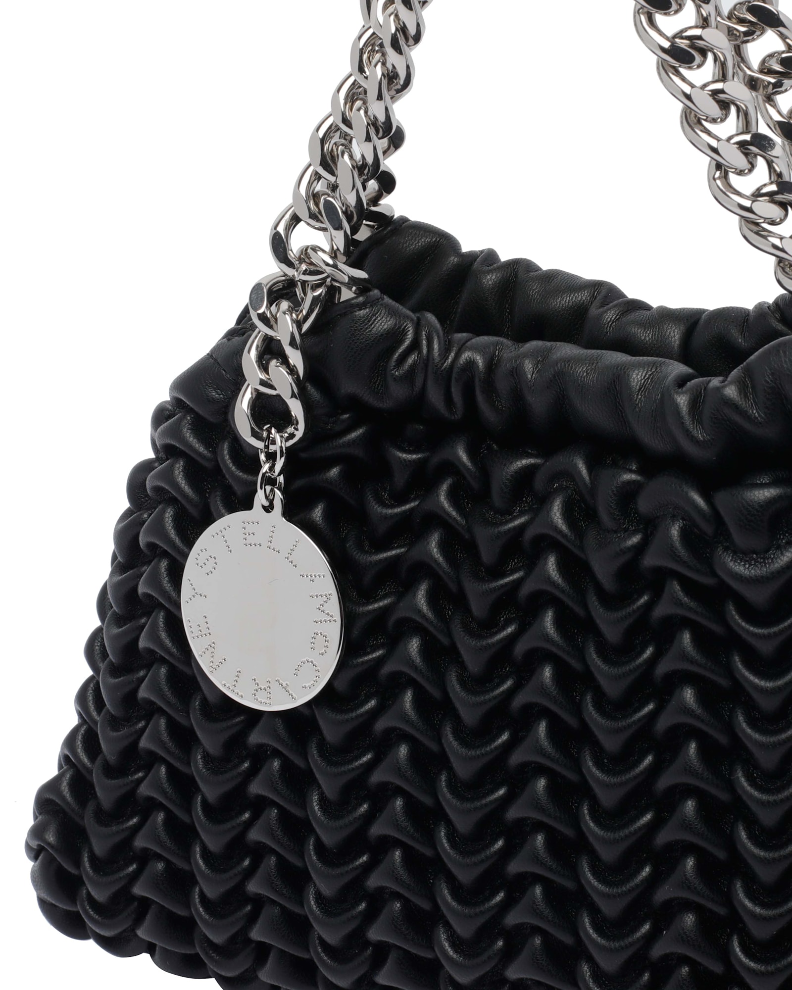 Stella Mccartney Falabella Popcorn Drawstring Crossbody Bag In Black