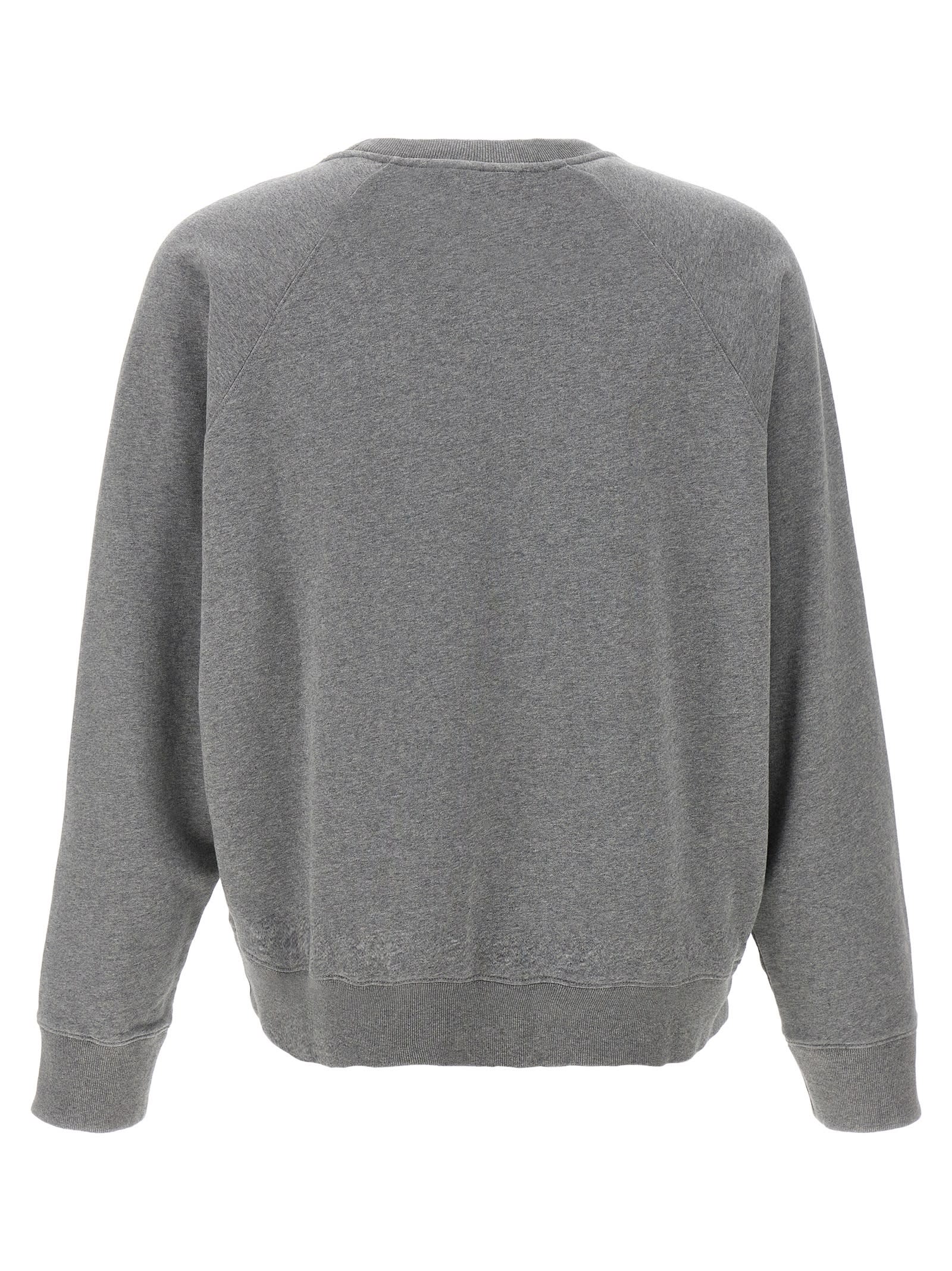 スウェット・トレーナー MAISON KITSUNE Logo embroidery sweatshirt Gray Maison Kitsuné Maison Kitsune Logo Embroidery Sweatshirt In