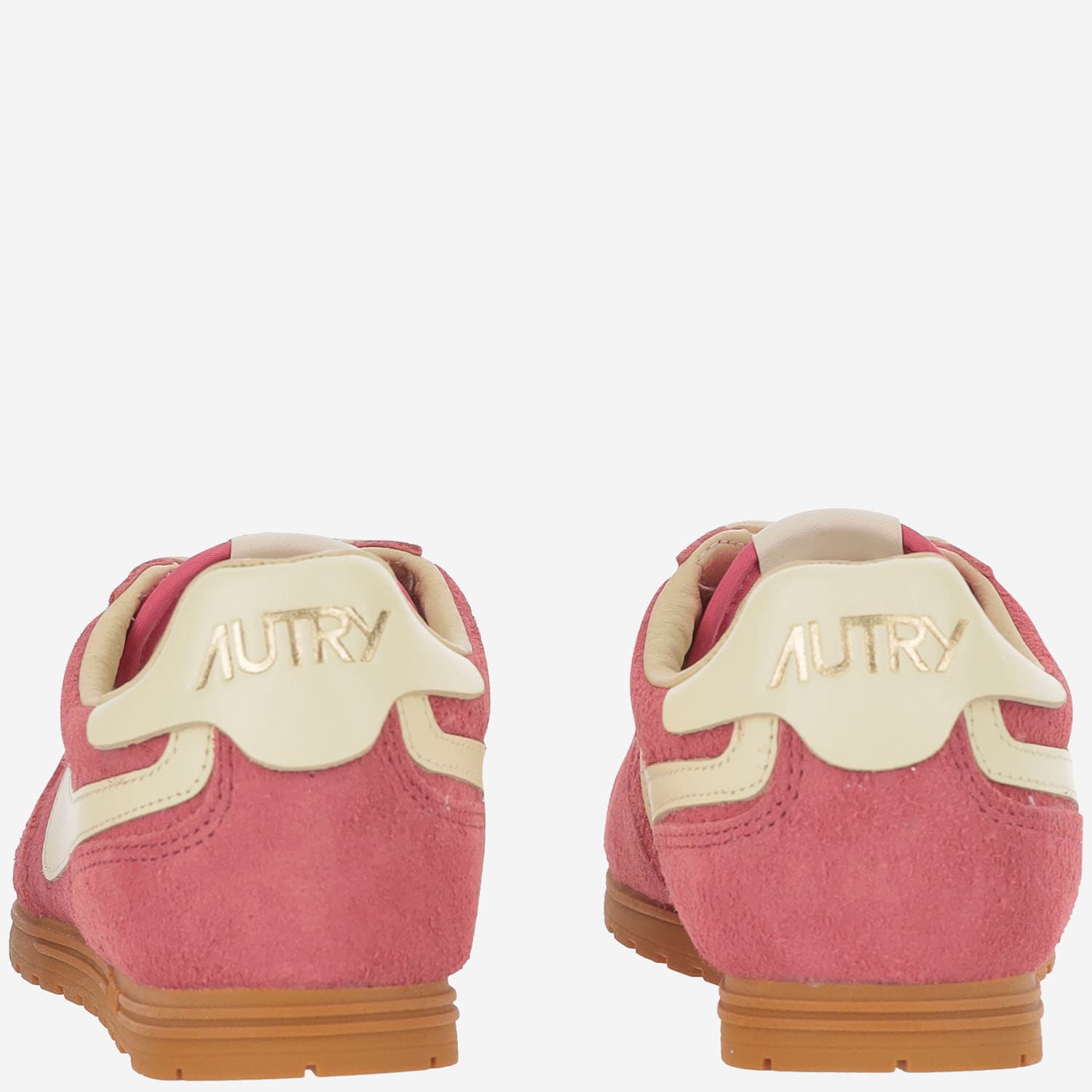 Shop Autry Windspin Leather Sneakers In Suede/leat Cheye/rut