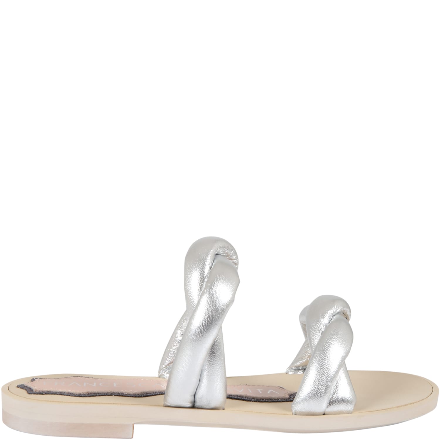 Francesca Bellavita Silver Sandals For Girl