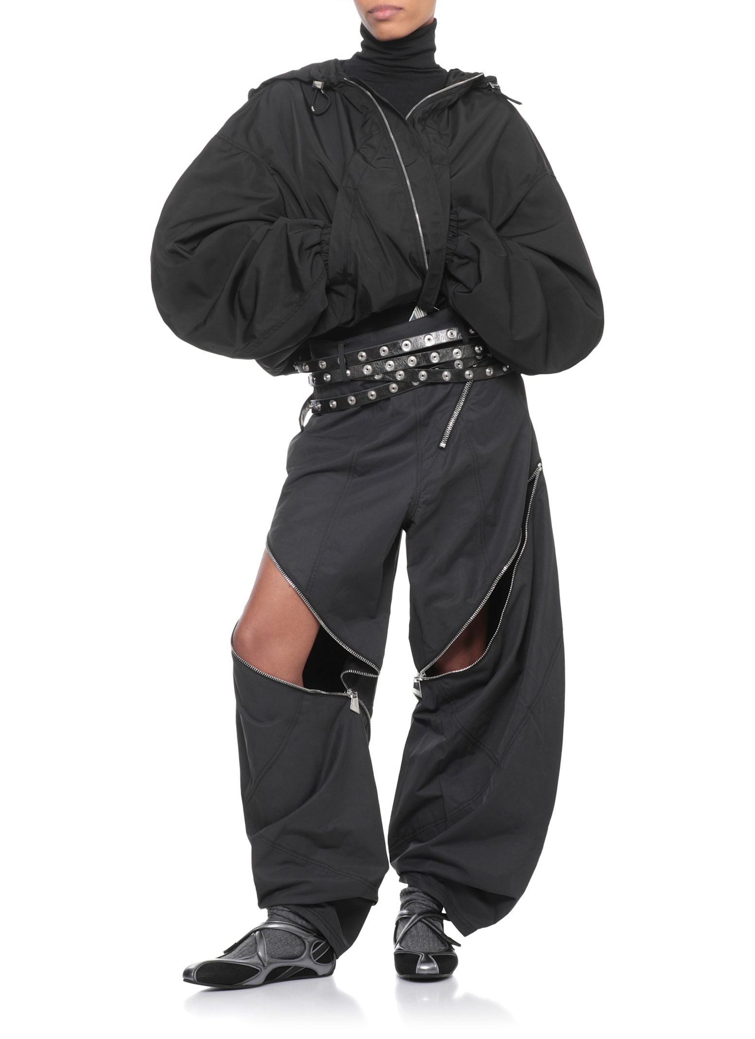 Attico Oversized Bomber Jacket In Black