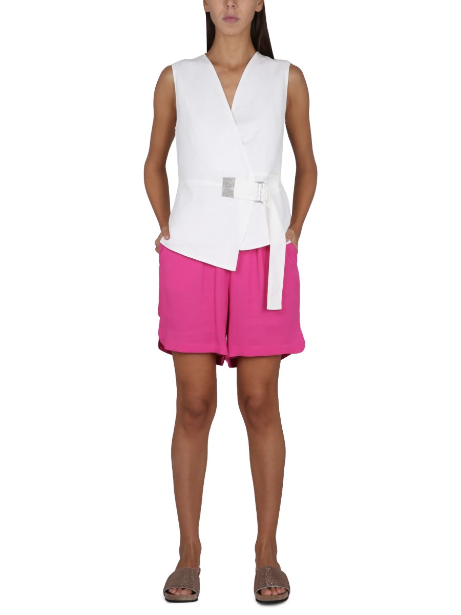 Fabiana Filippi Elasticated-waistband Detail Shorts In Fuchsia