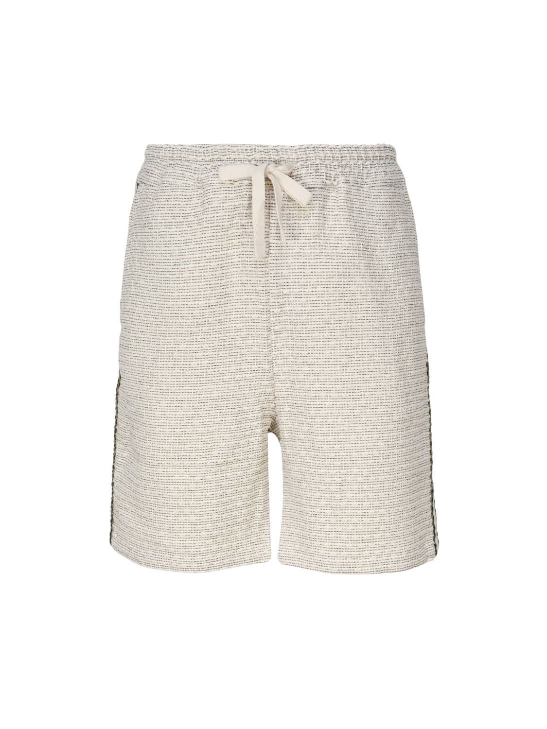 Shop Drôle De Monsieur Cotton Blend Shorts With Drawstring In Beige