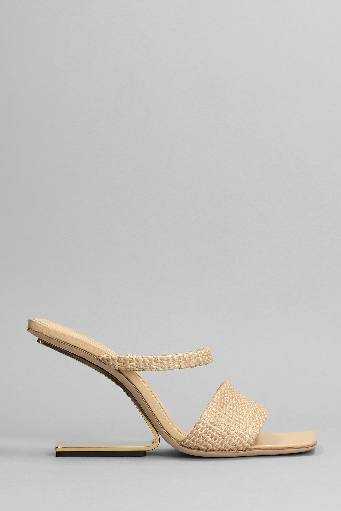 Cult Gaia Rene Sandals In Beige Wool And Polyamide