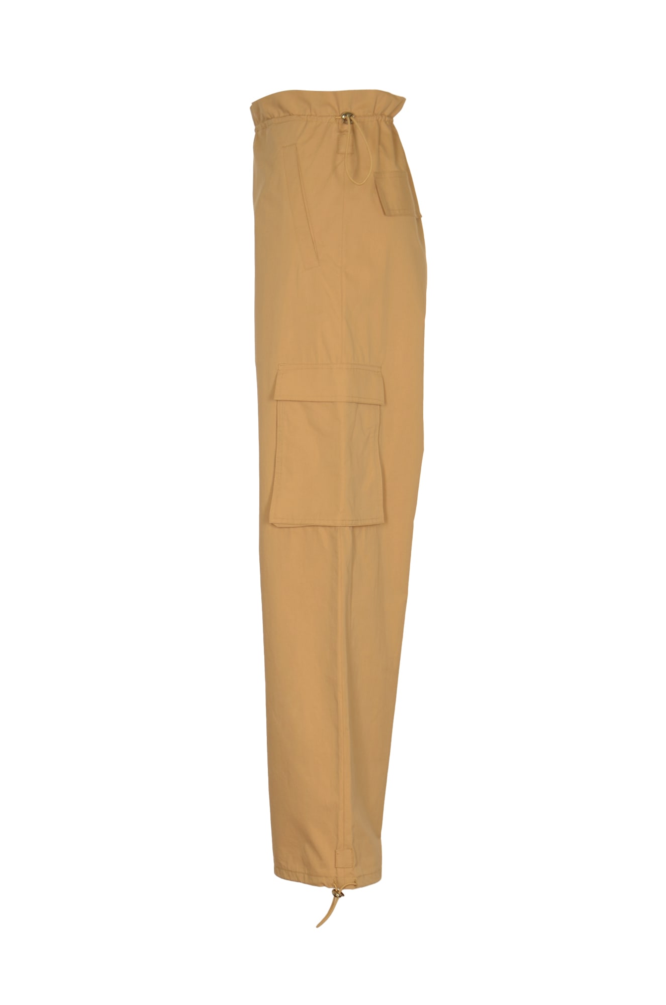 Shop Weili Zheng Drawstring Waist Straight-leg Cargo Pants In Ecru