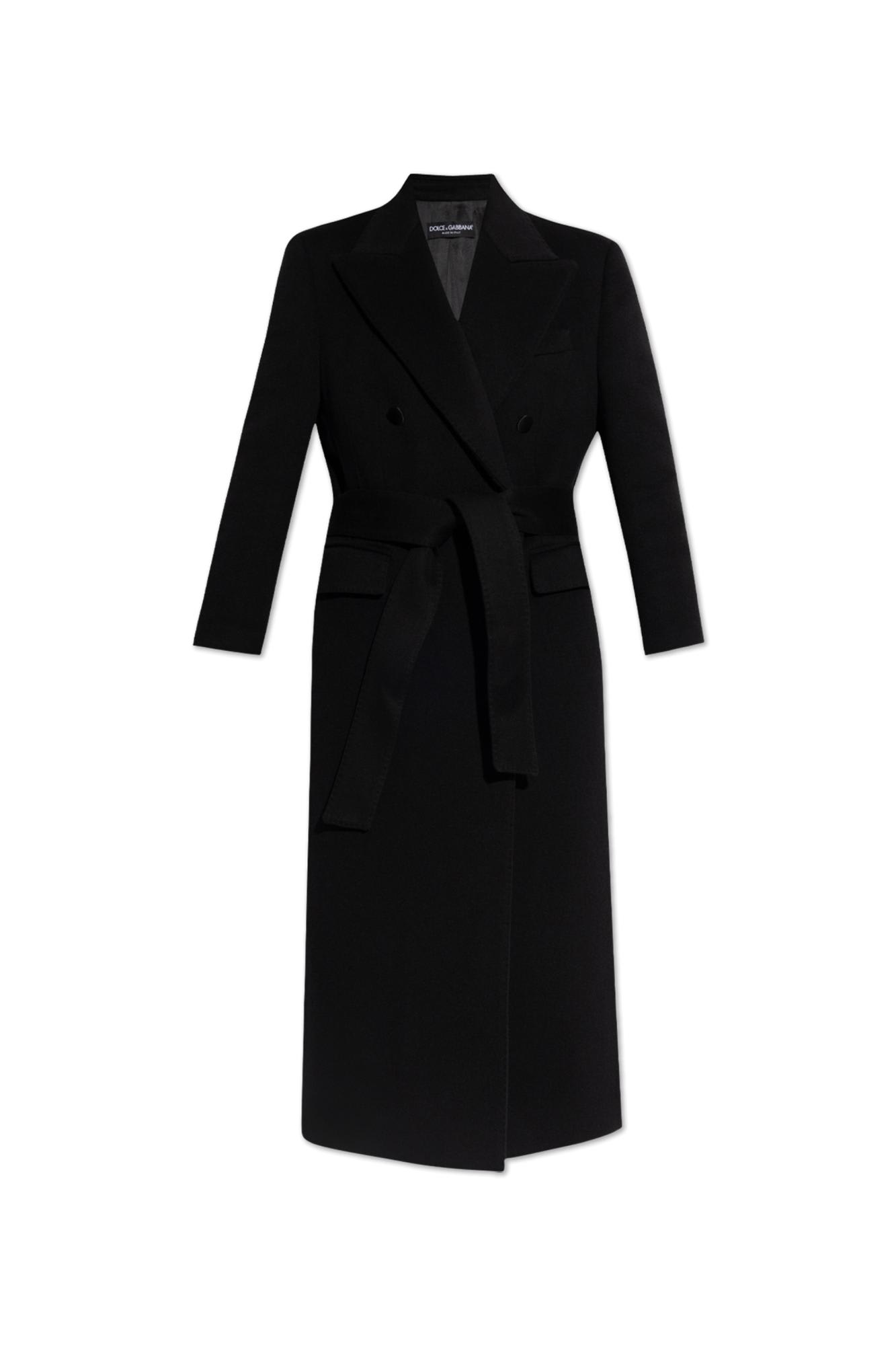 Shop Dolce & Gabbana Cashmere Coat In Nero