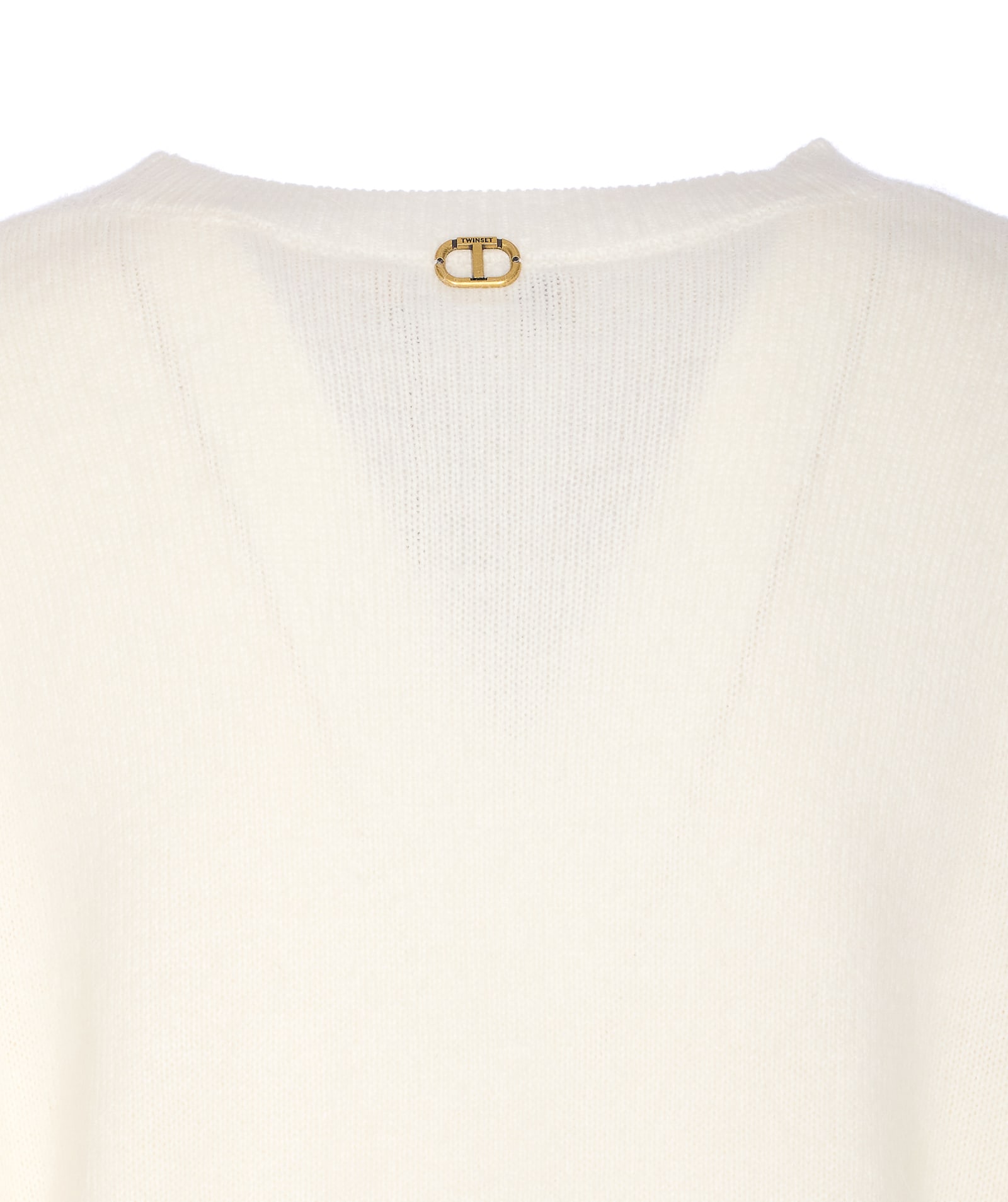 Twinset Lace Insert Sweater In Neutral