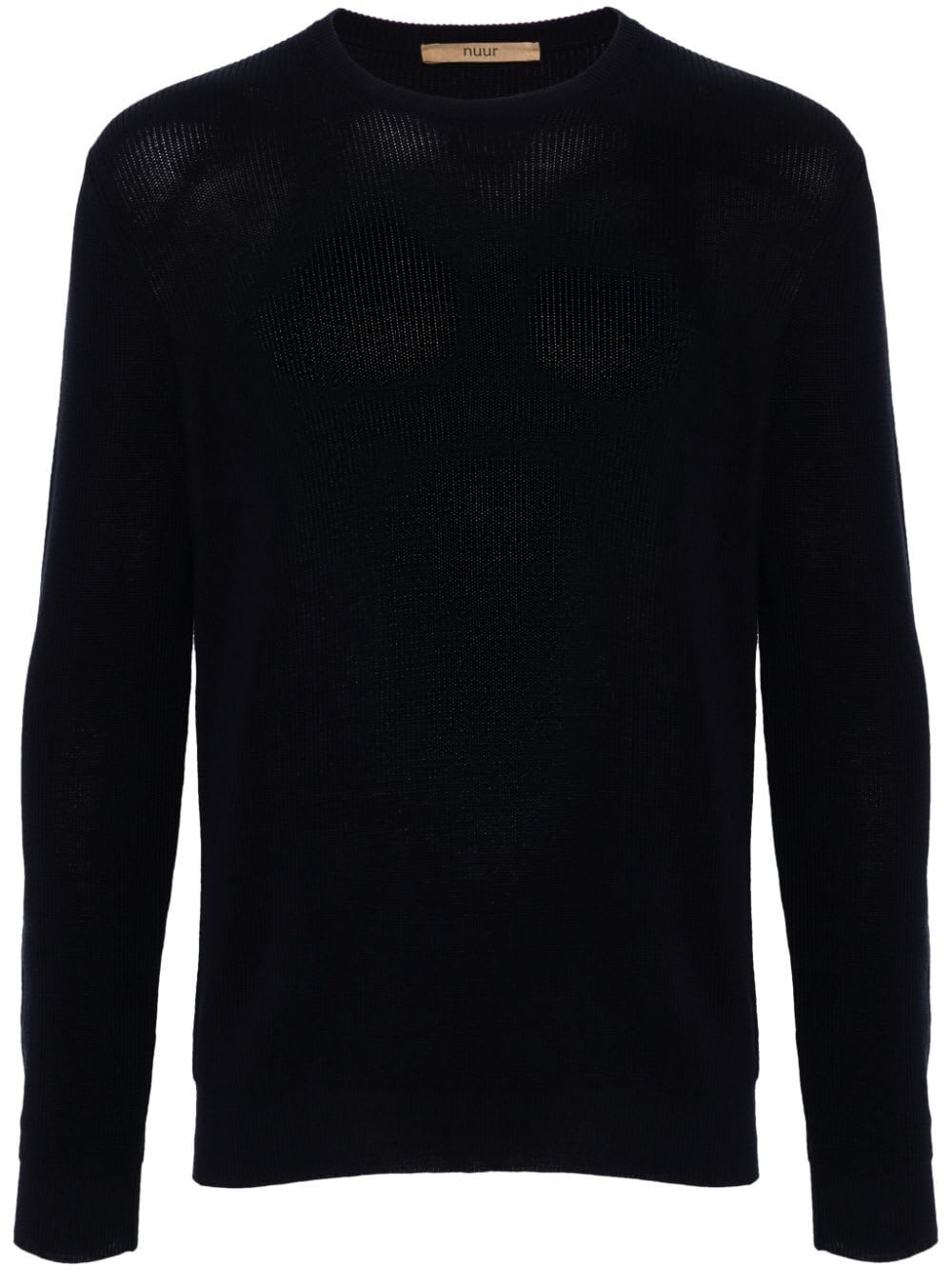 Long Sleeves Crew Neck Ribbed Sweater