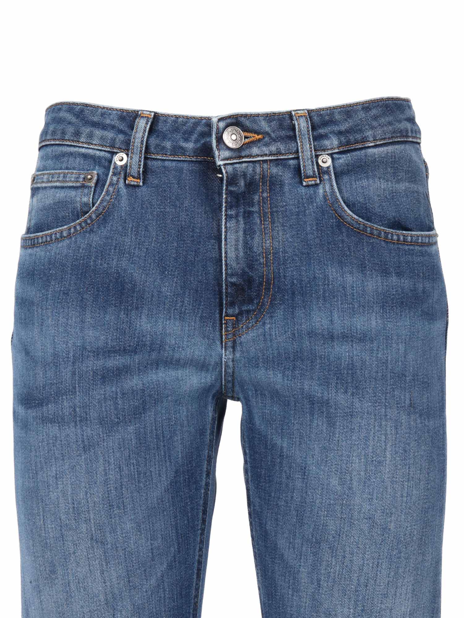 Dondup Relaxed Fit Jeans With Rolled Cuffs In Blue