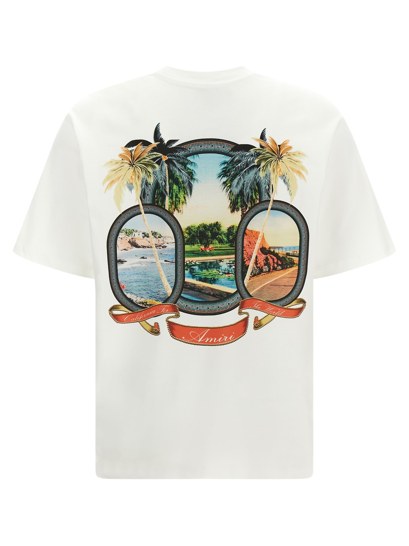 Amiri Paradise Graphic Print Crewneck T-shirt In White