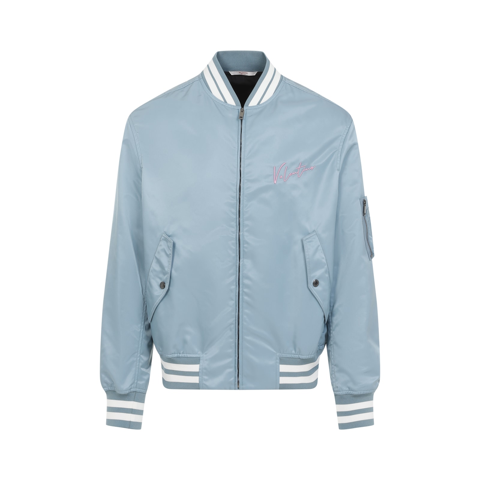 Shop Valentino Polyamide Bomber Jacket In Stone