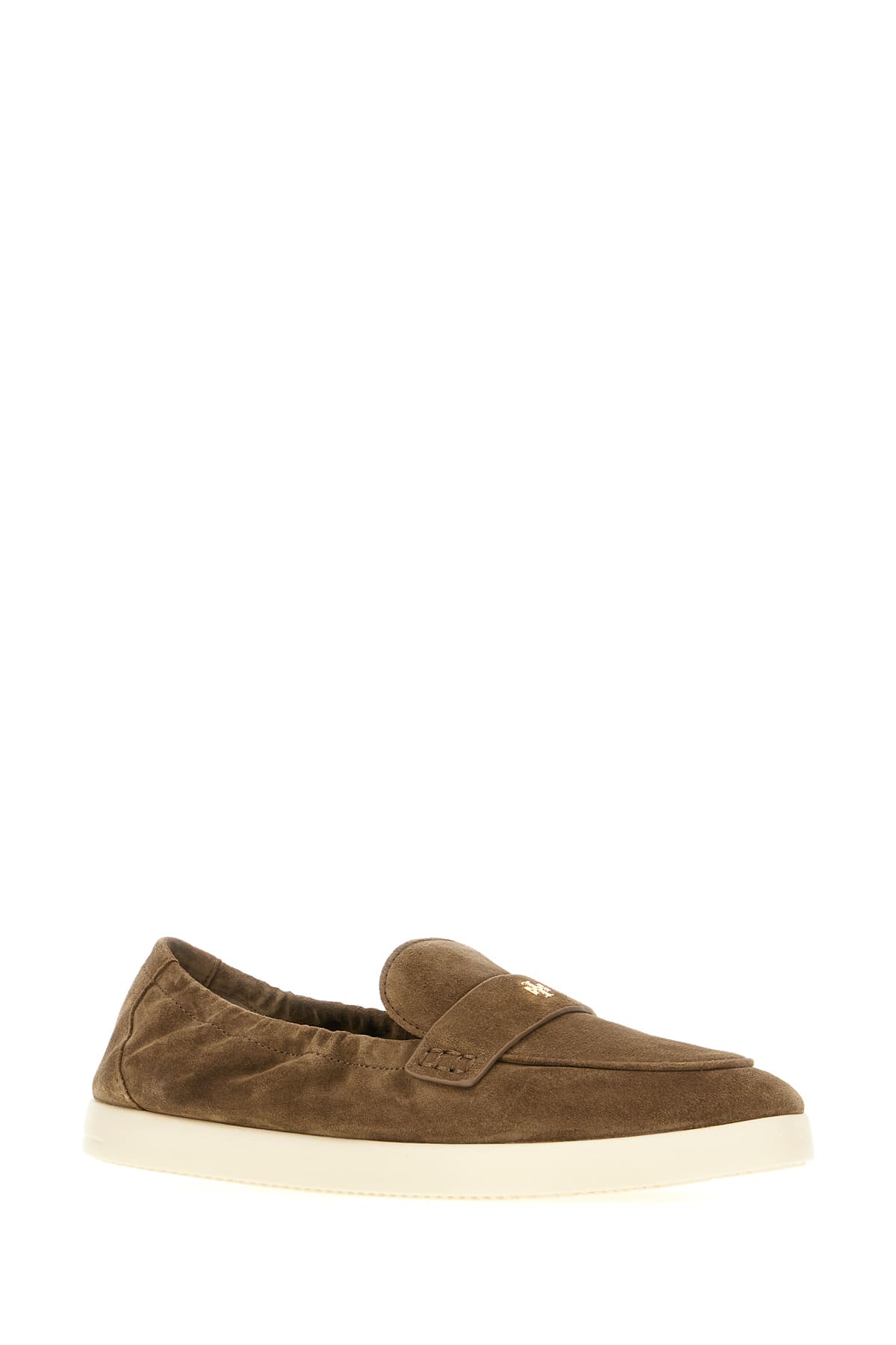 Tory Burch Brown Loafers With Logo Plaque On The Front And Slip-on Design In Toasted Sesame