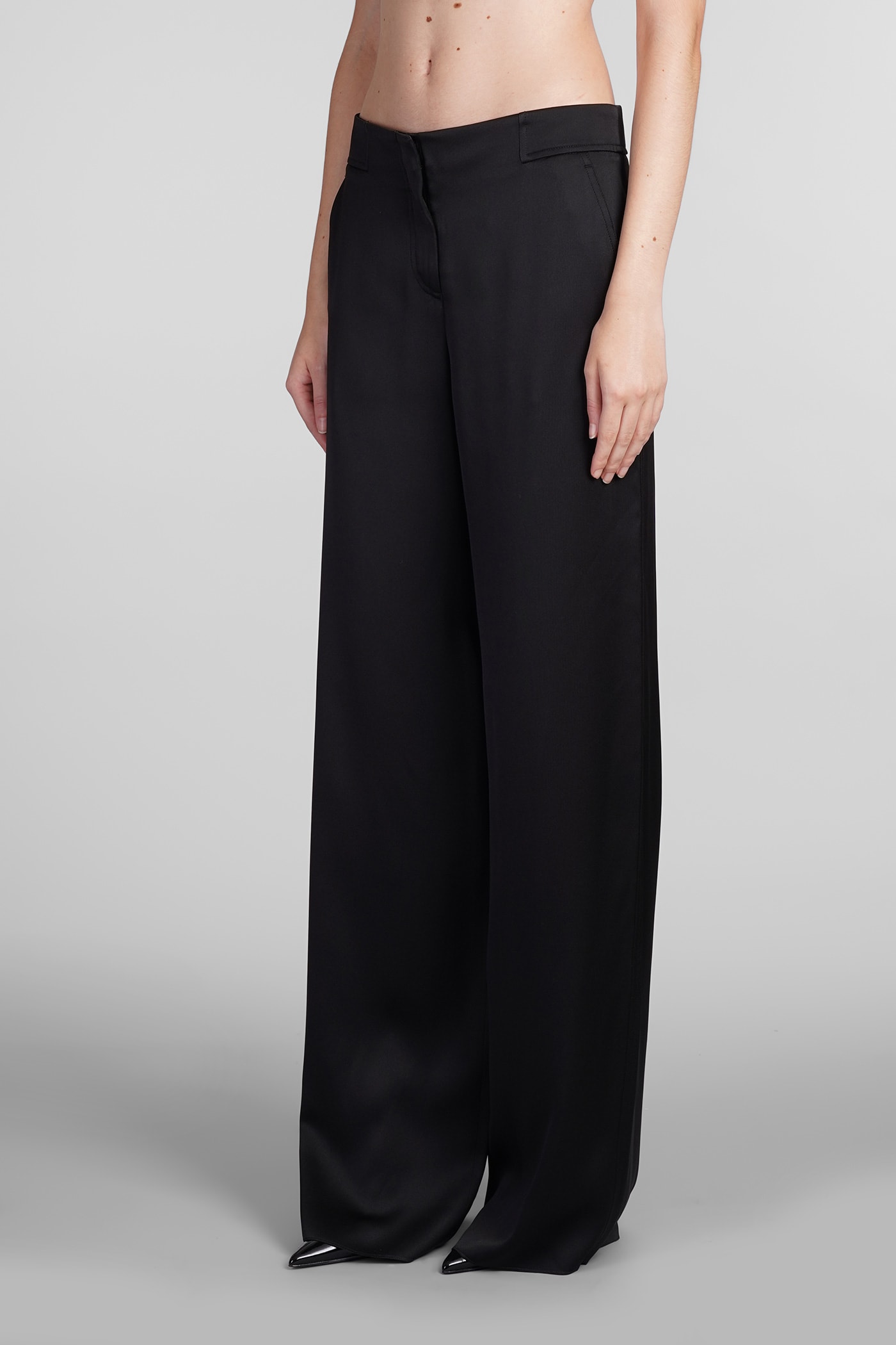 Shop Giorgio Armani Pants In Black Silk