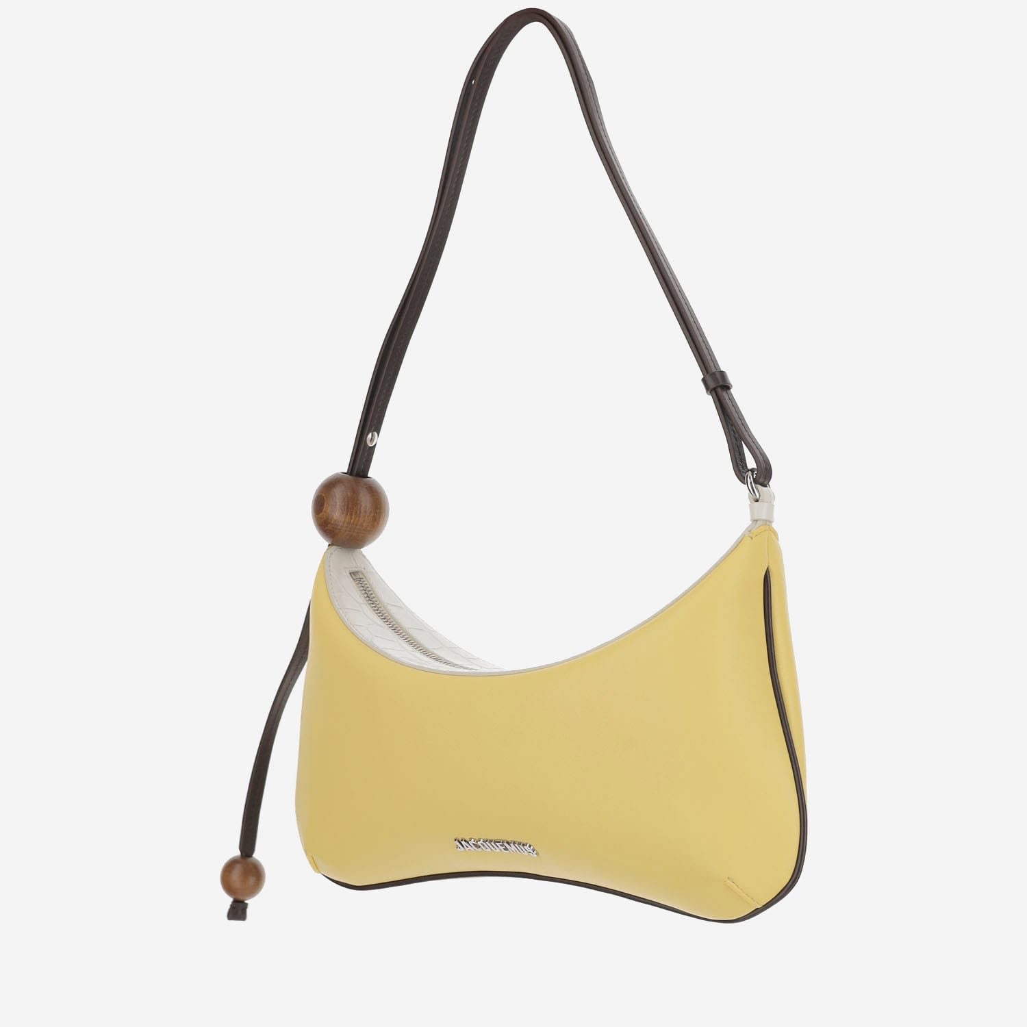 Jacquemus 'le Grand Bisou Perle' Yellow Shoulder Bag With Adjustable Shoulder Strap And Front Logo In Yellow