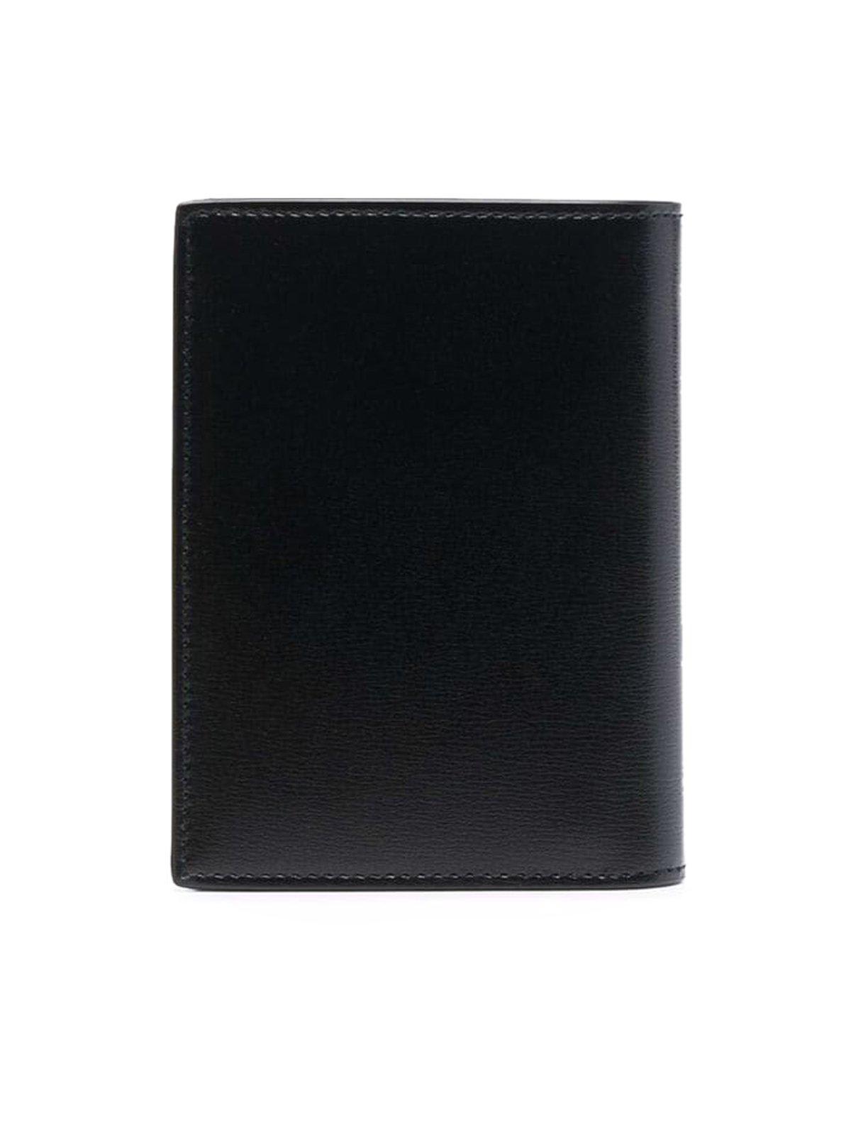 Shop Saint Laurent Logo Plaque Bifold Wallet In Black