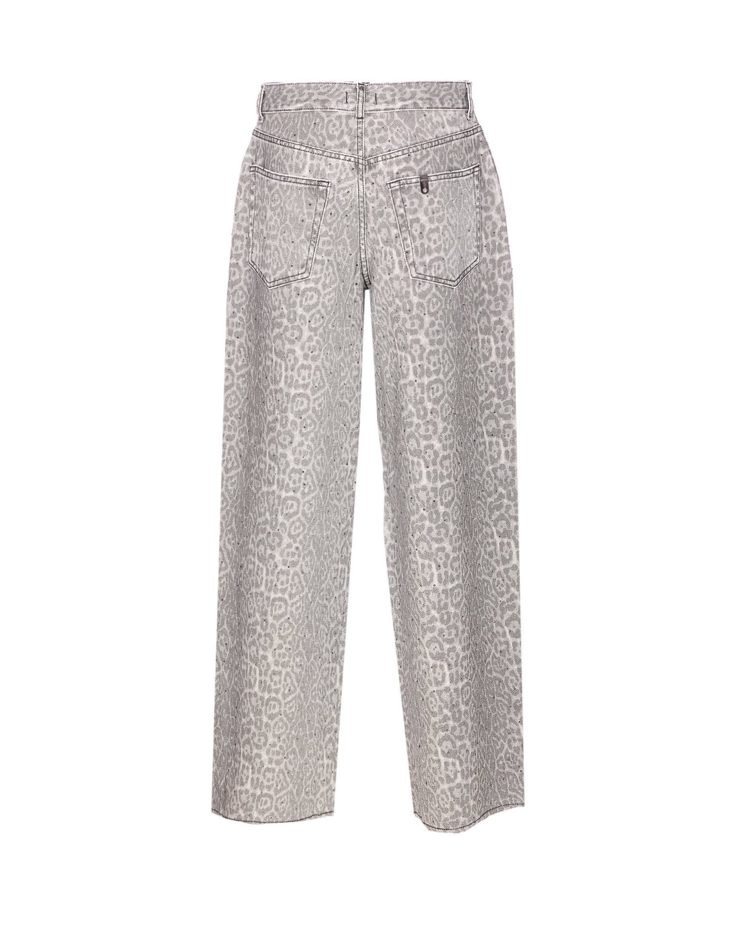 Liu •jo Animal Print Jeans With Pockets And Strass In Brown