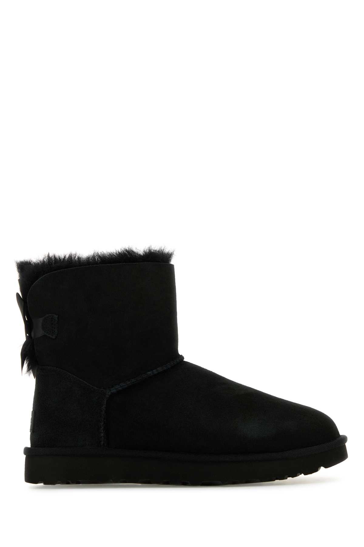 Black Suede Mini Bailey Bow Ankle Boots