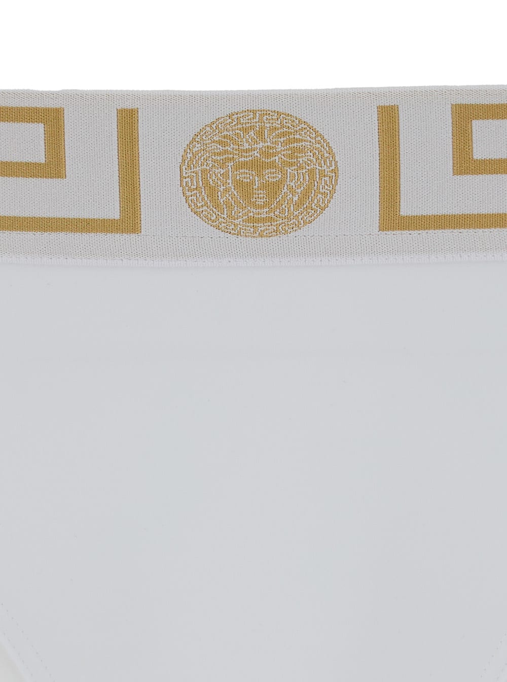 Shop Versace White Speedo With Greca Detail In Tech Fabric Man