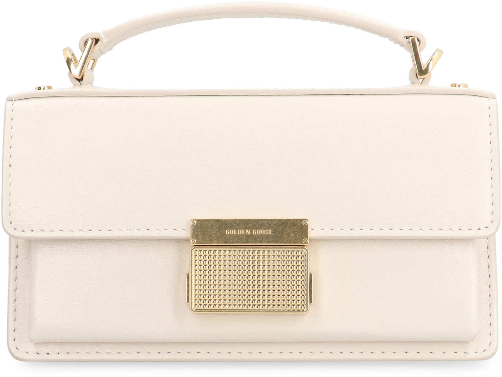 Shop Golden Goose Venezia Leather Mini Crossbody Bag In White