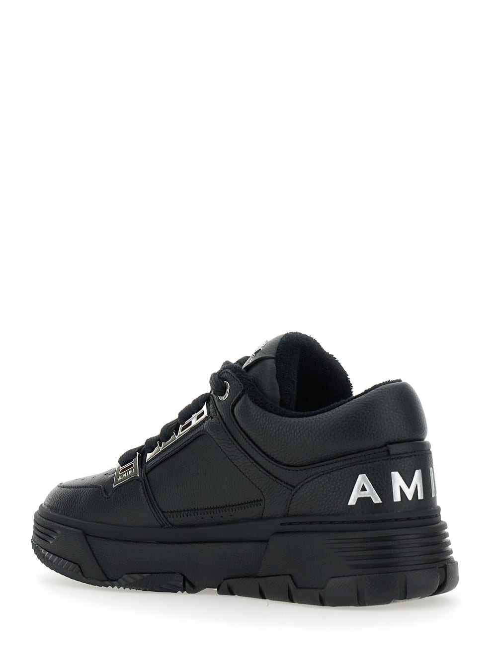Amiri Black Sneakers With Logo Patch On The Side And Logo Lettering On The Rear In Leather Man In Black
