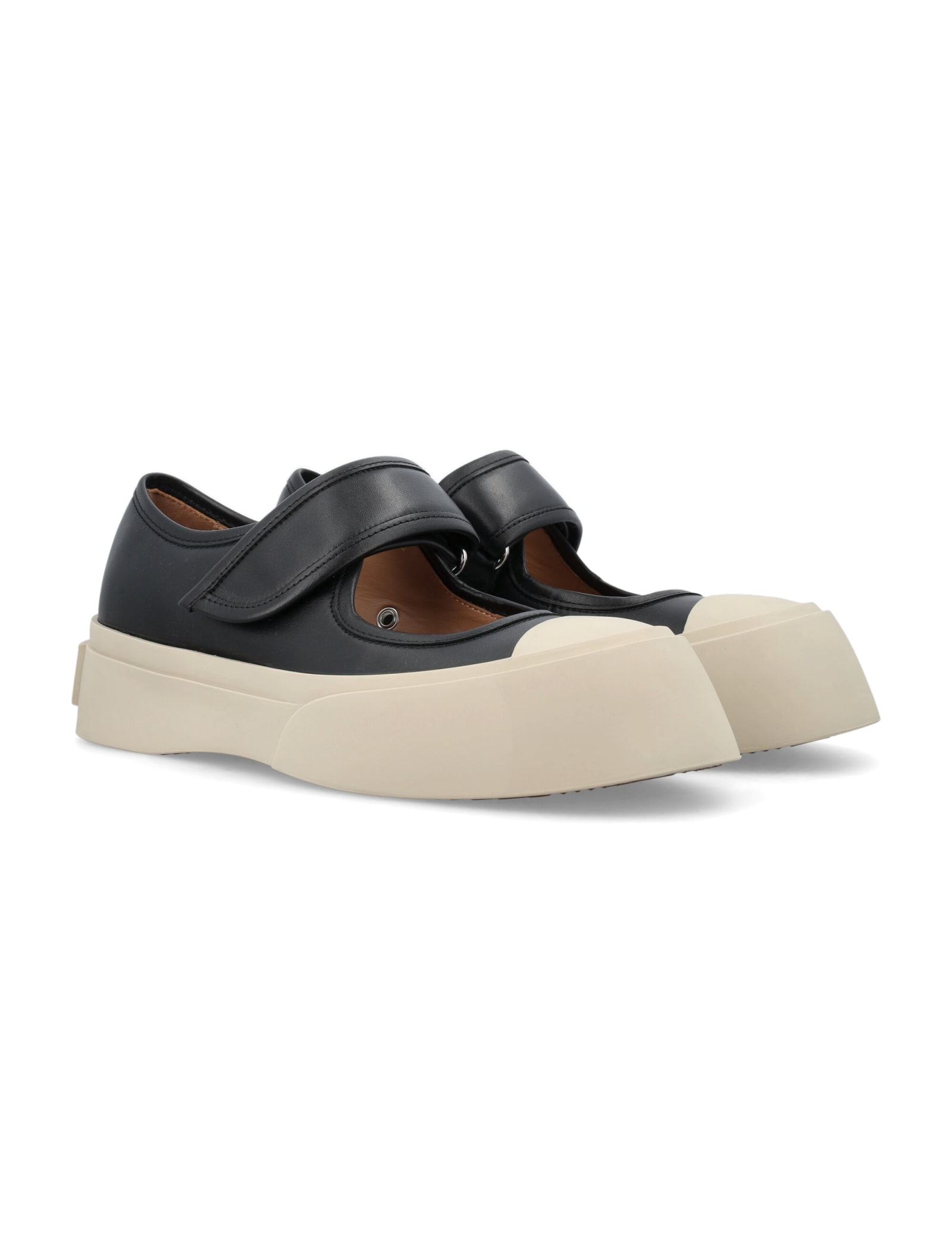 Shop Marni Pablo Maryjane Sneakers In Lily White