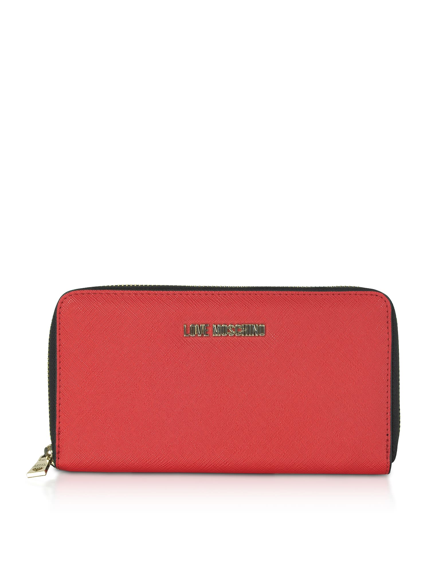 Love Moschino Red Saffiano Eco-leather Zip-around Womens Wallet