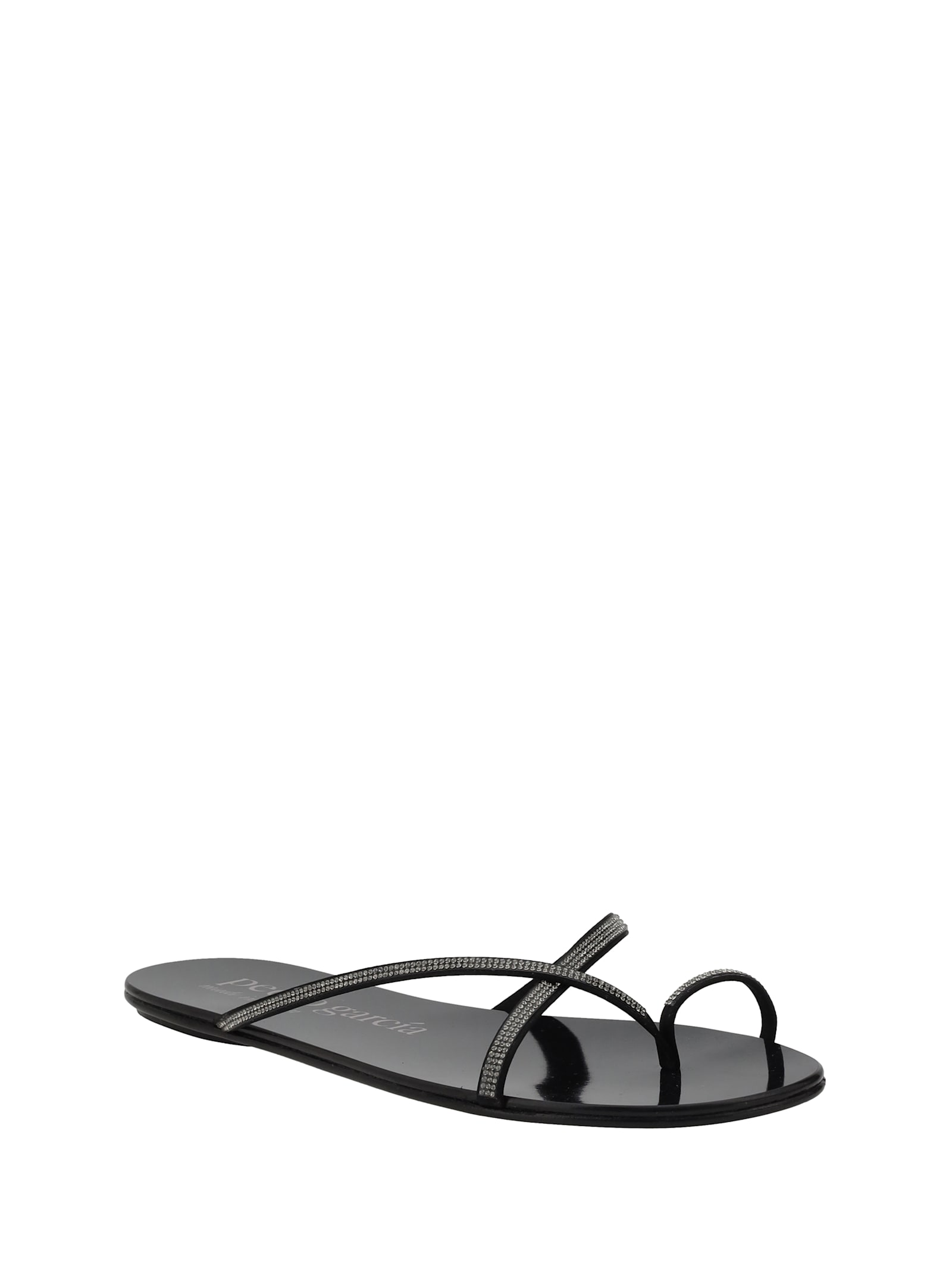 Pedro Garcia Pedro García Sandals In Black Satin-greige