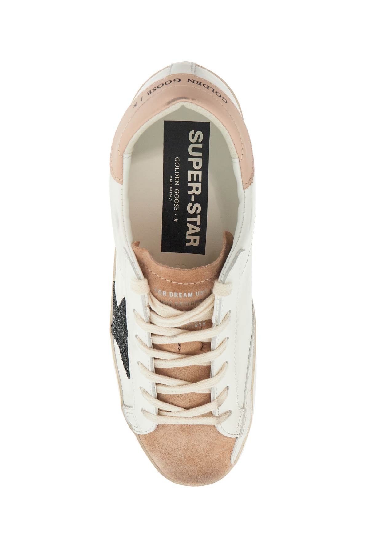 Golden Goose Deluxe Brand Women Super-star Classic With List Low-top Leather Sneakers In Milk/pink/dark Blue (white)