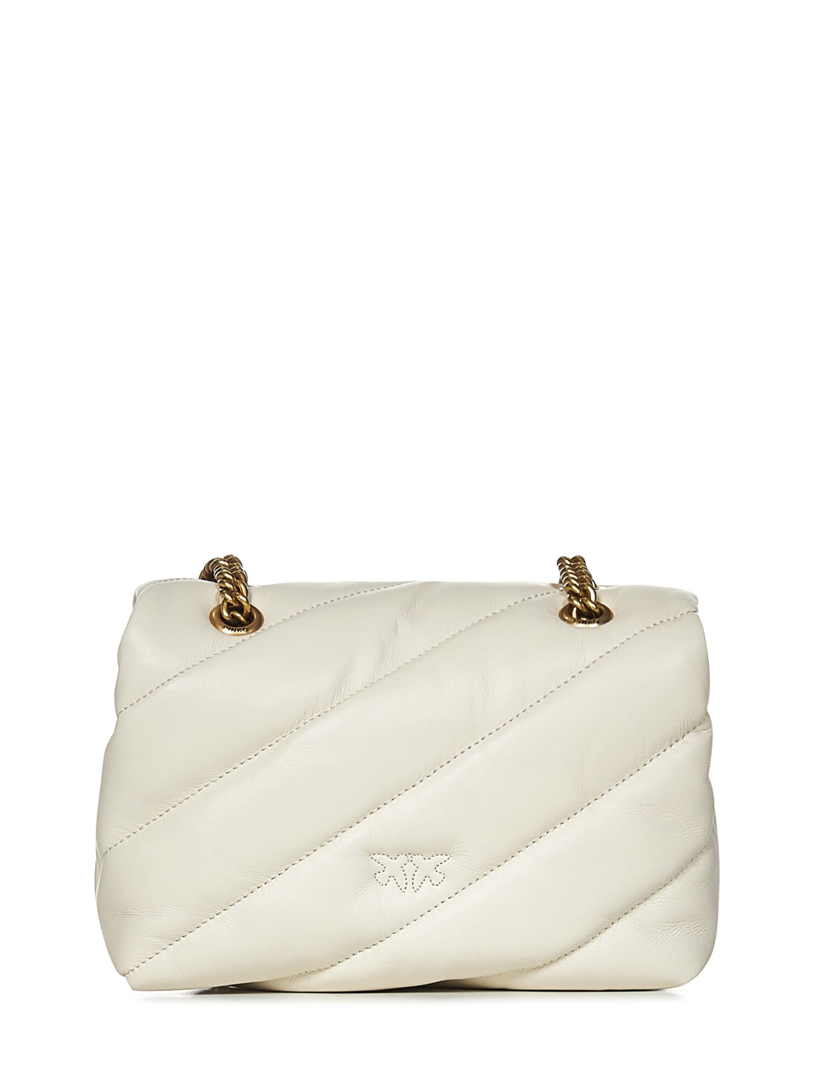 Shop Pinko Mini Love Bag Puff Maxi Quilt Shoulder Bag In White