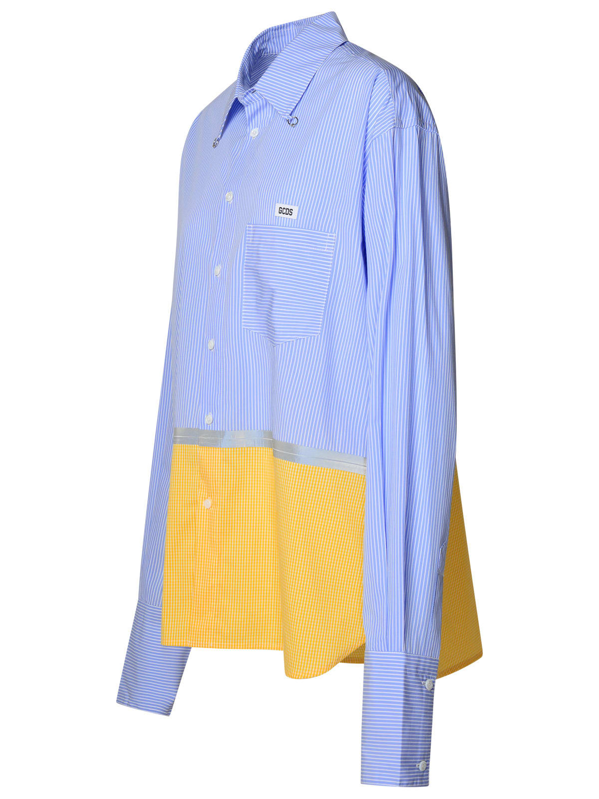 Shop Gcds Multicolor Cotton Blend Shirt In Light Blue
