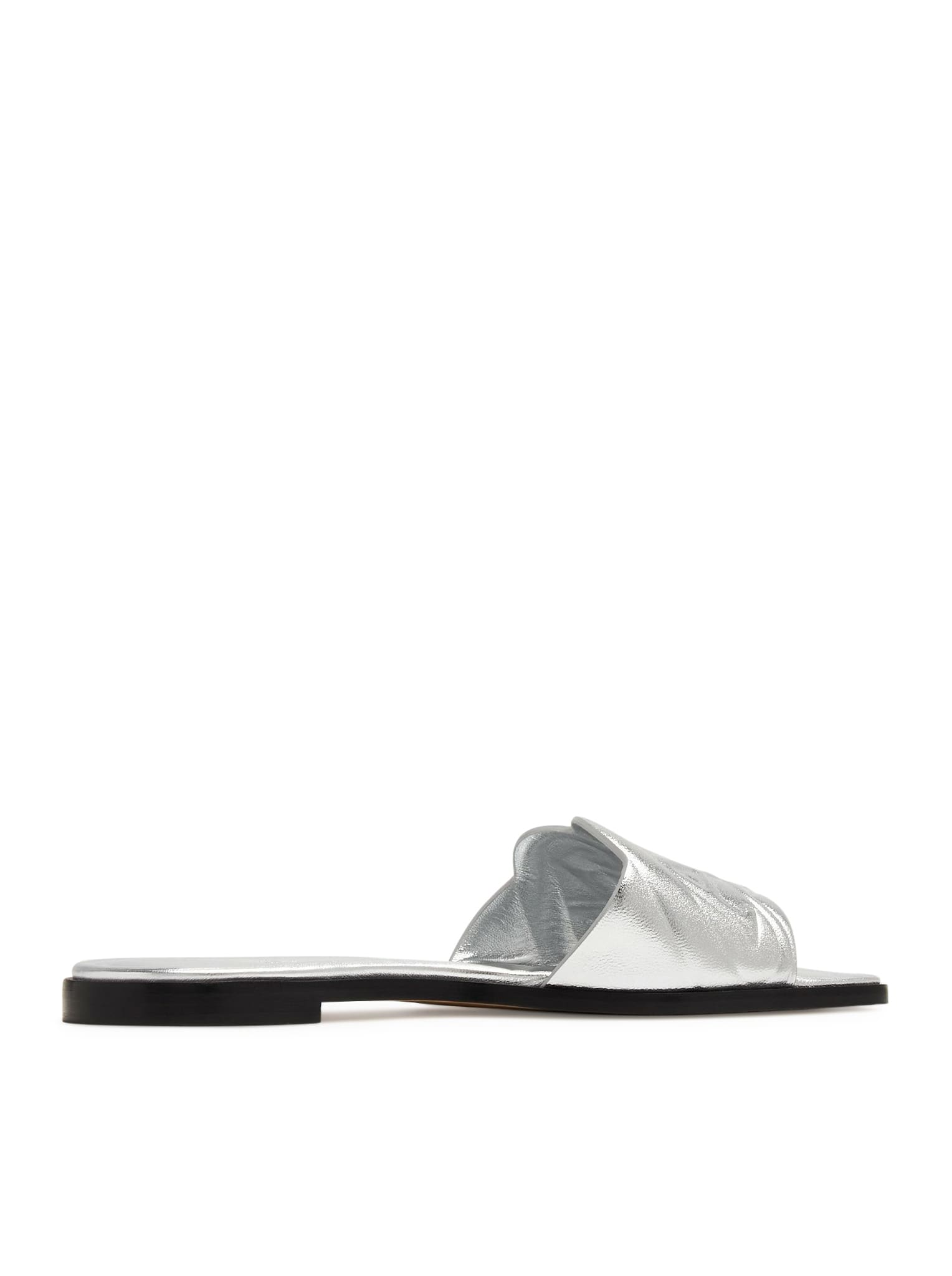 Shop Alexander Mcqueen Sandal Leath S.rubb. Silk Leather/high Frequency In Silver