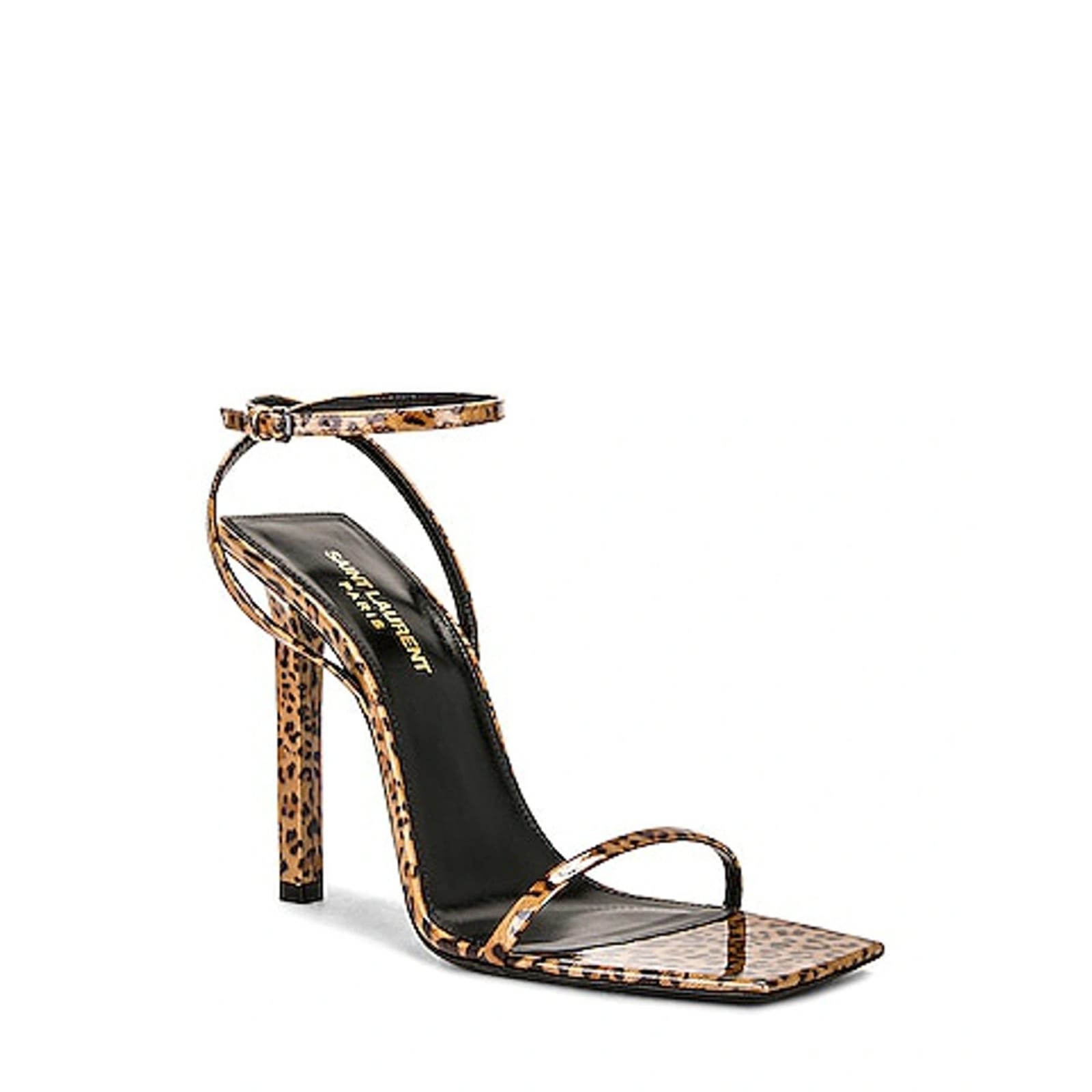 Shop Saint Laurent Pam 110 Leopard Sandals In Brown