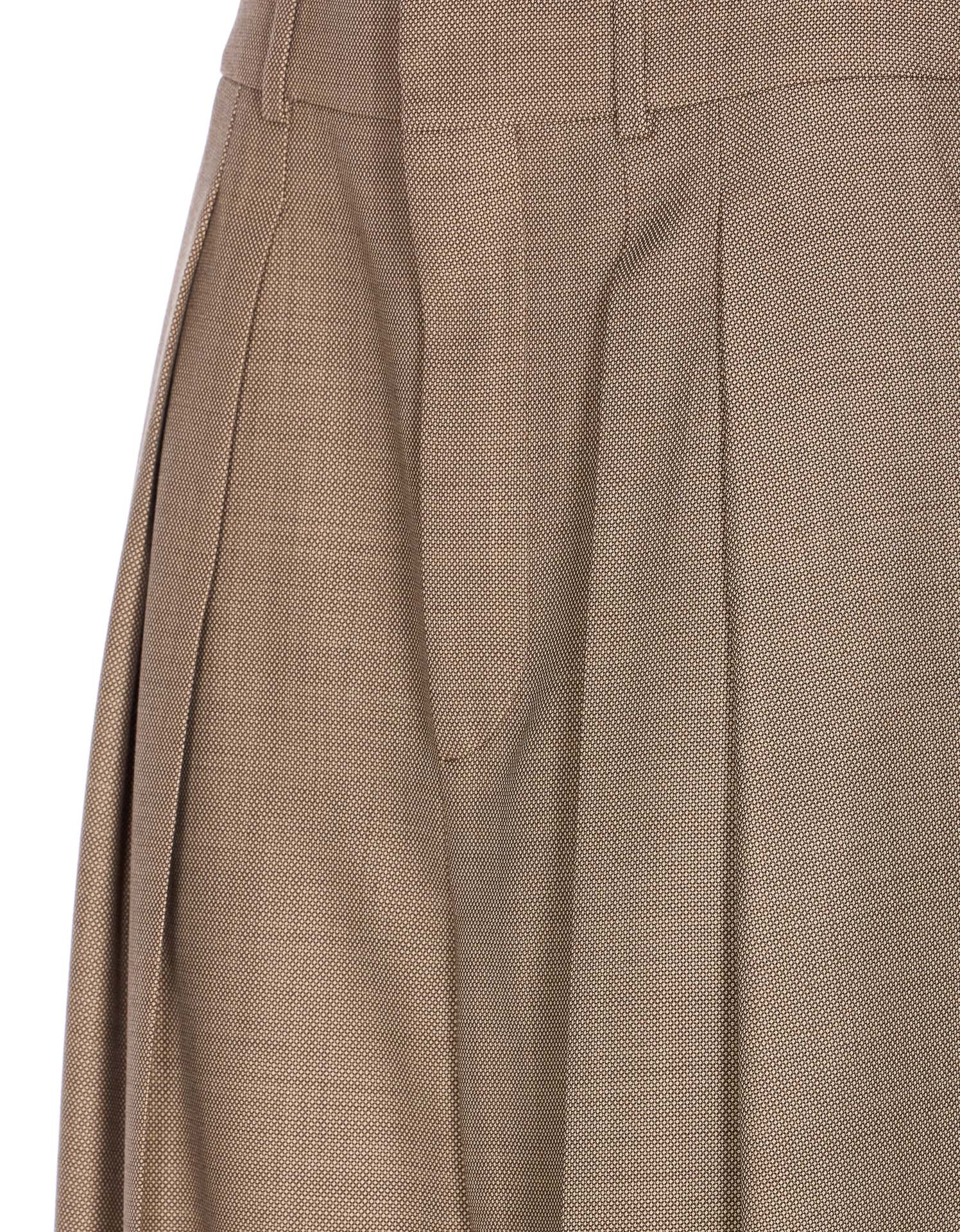 Saint Laurent Women Wide-leg In Wool Caviar Pants In Brown