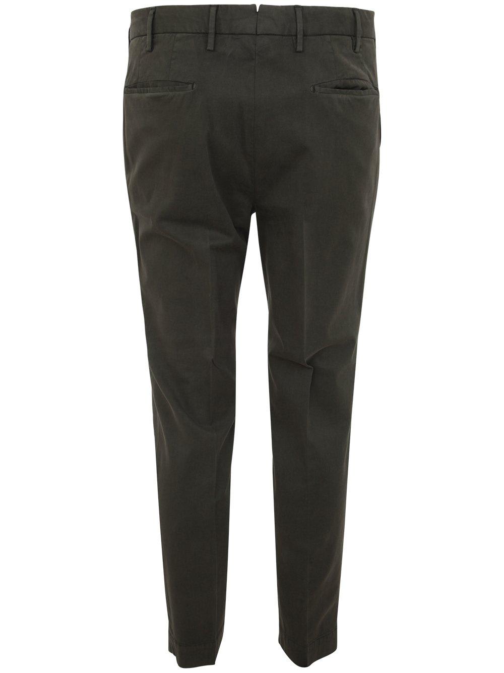 Shop Incotex Red Low-rise Straight-leg Slim-cut Trousers  In Green