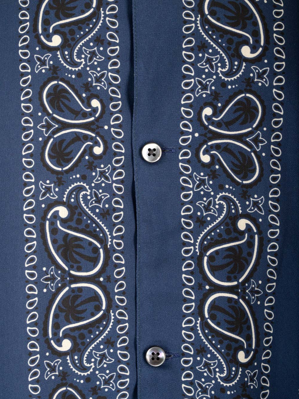 Shop Palm Angels Paisley Print Bowling Shirt In Blue