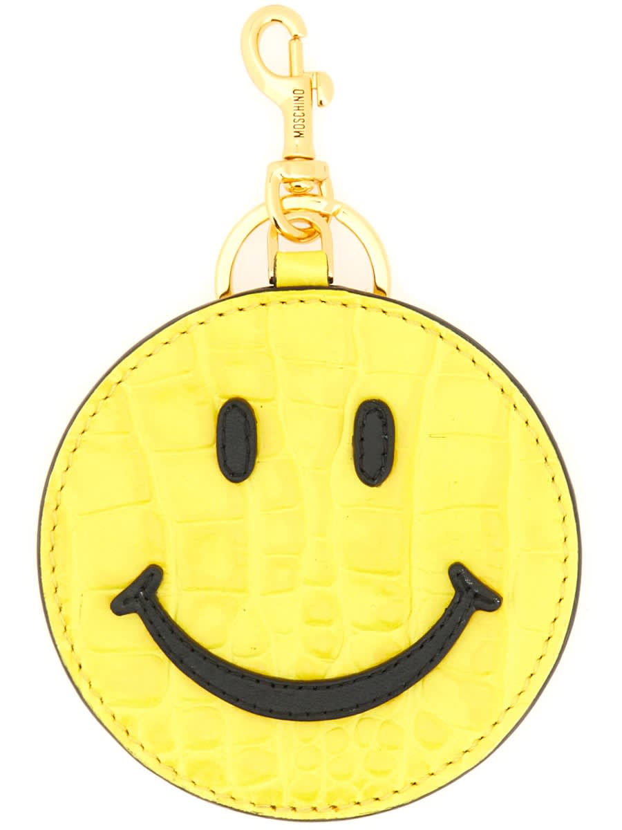 Shop Moschino Smiley® Card Holder In Yellow