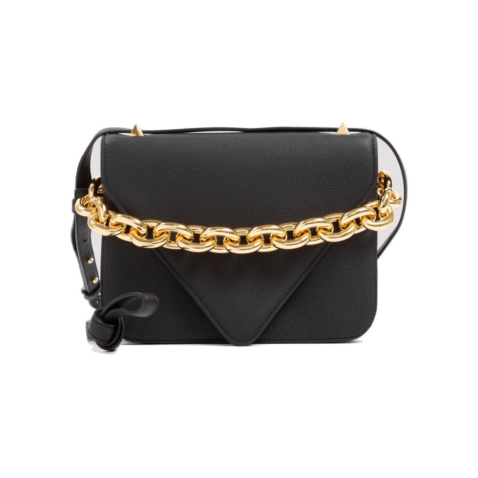 Shop Bottega Veneta Mount Small Envelope Shoulder Bag In Black