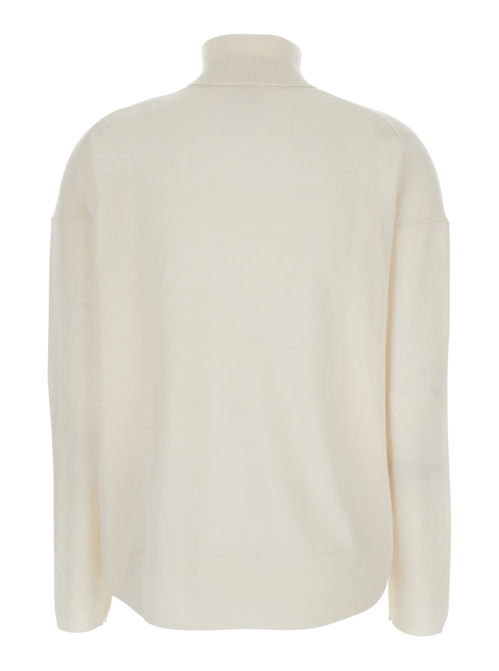 Allude High-neck Cashmere Sweater In White