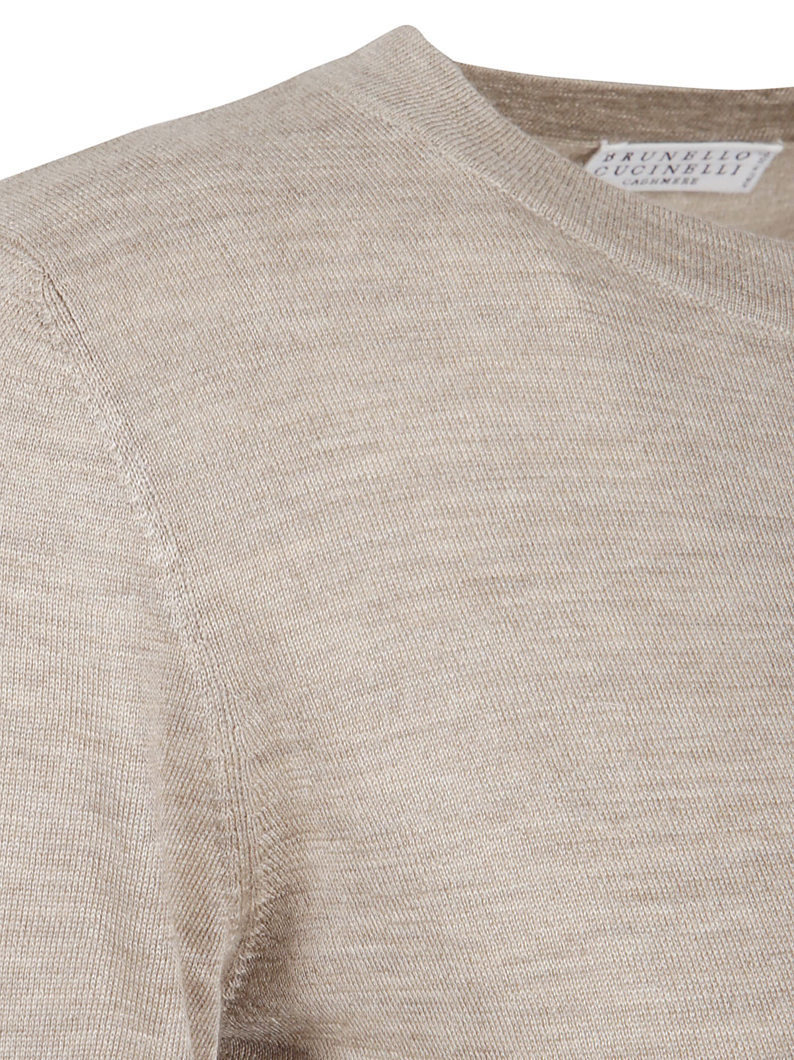 Brunello Cucinelli Long-sleeve Round-neck Sweater In White