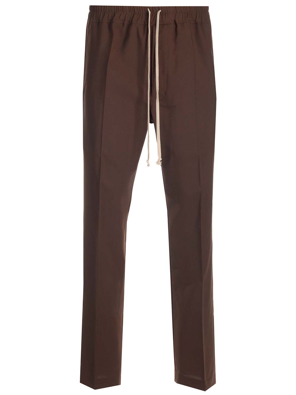 RICK OWENS BROWN TROUSERS WITH LONG DRAWSTRING